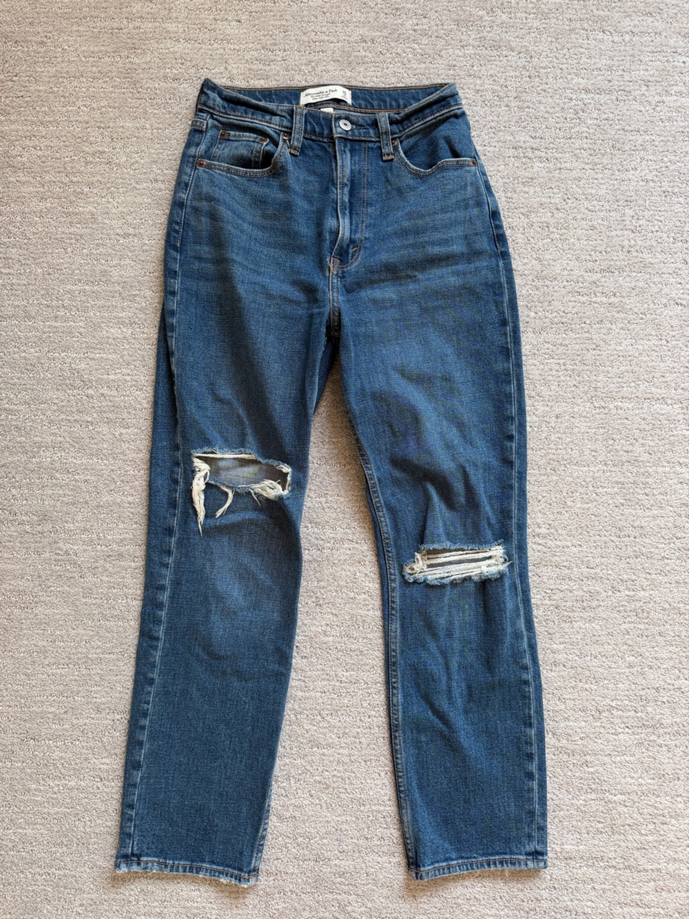 Abercrombie & Fitch Curve Love Ankle Straight Ultra High Rise Jeans Size 25/0R